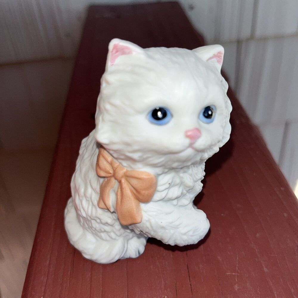 Vintage Homco Pair Of Cats Kittens #1428 White Ceramic Figurines Set of 2 - Picture 2 of 11